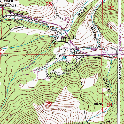 Topographic Map of Arrowood, CO