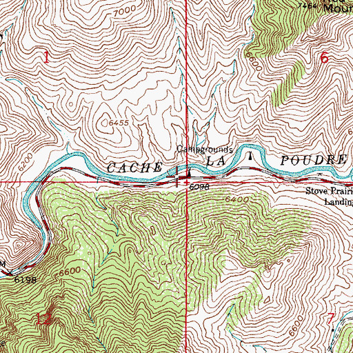 Topographic Map of Upper Landing Campground, CO