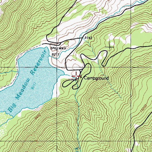 Topographic Map of Big Meadows Campground, CO