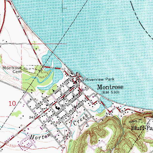Topographic Map of Montrose (historical), IA