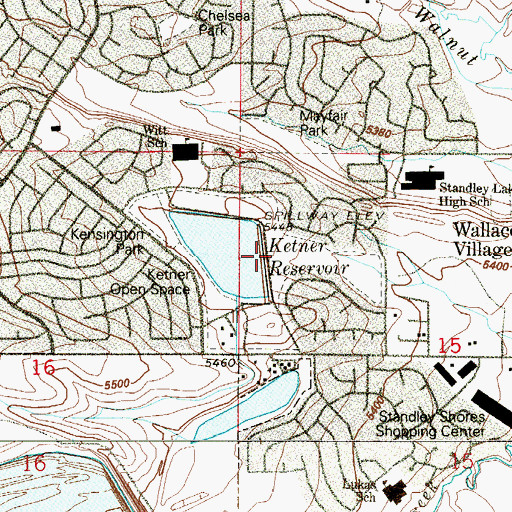 Topographic Map of Ketner Dam, CO