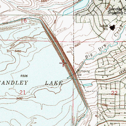 Topographic Map of Standley Lake Dam, CO