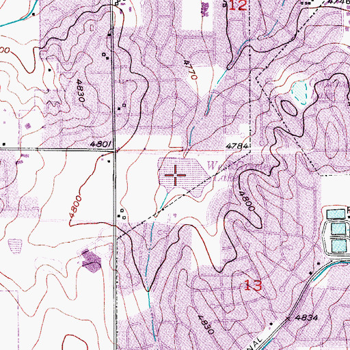 Topographic Map of Greeley Lake West Reservoir, CO