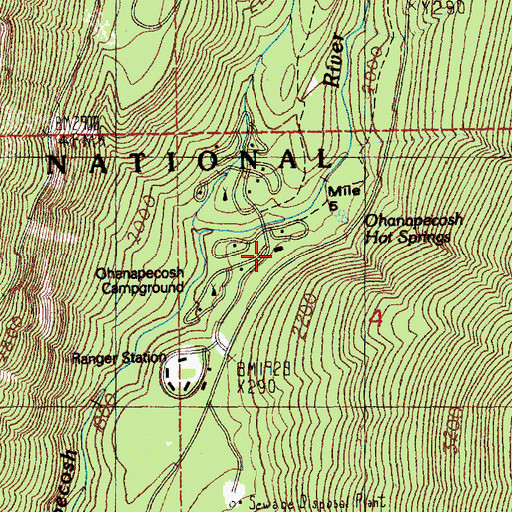 Topographic Map of Ohanapecosh Visitor Center, WA