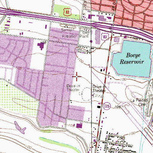 Topographic Map of Airport Park, TX