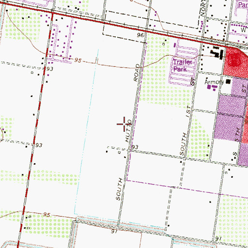 Topographic Map of Rivas Elementary School, TX