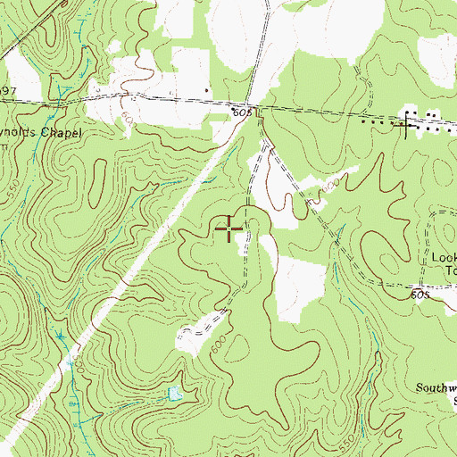 Topographic Map of Thornton Family Cemetery, GA