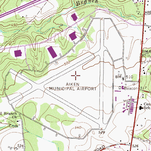 Topographic Map of Aiken Army Air Field (historical), SC