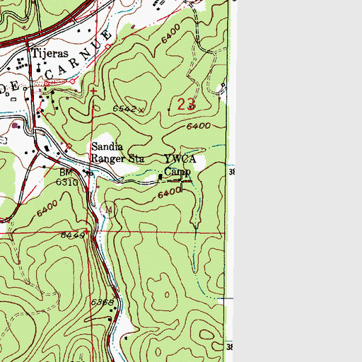 Topographic Map of YWCA Camp, NM