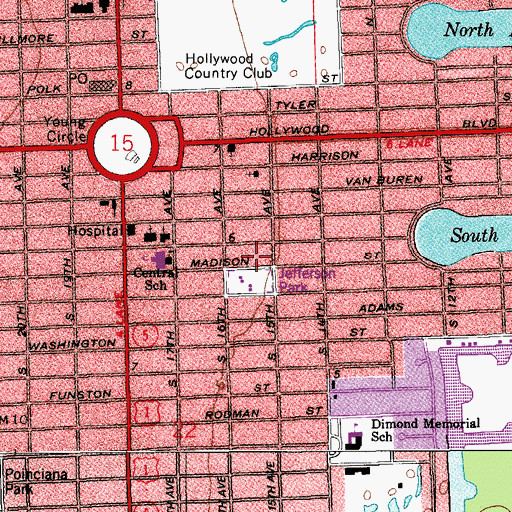 Topographic Map of Jefferson Park, FL
