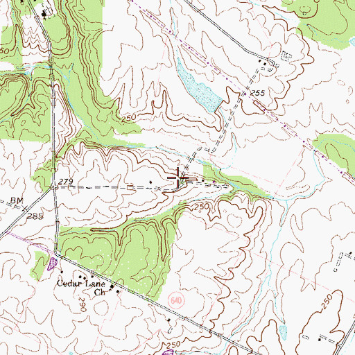 Topographic Map of Cedar Lake, VA