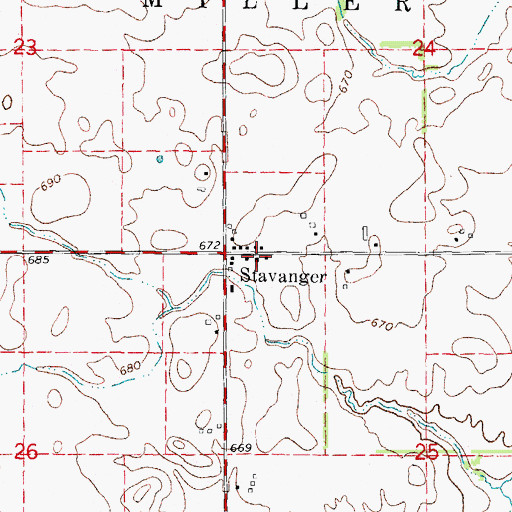 Topographic Map of Stavanger Lutheran Church, IL