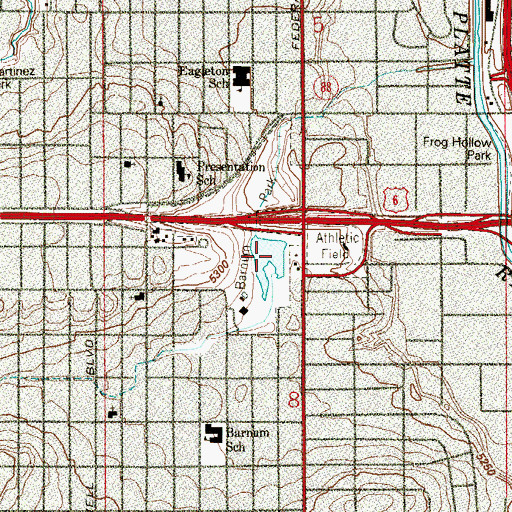Topographic Map of Barnum Park Lake Reservoir, CO