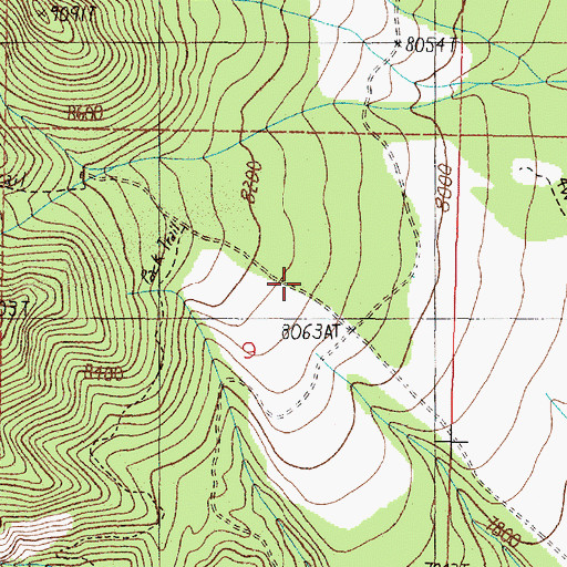 Topographic Map of Kayser Mill Trailhead, NM