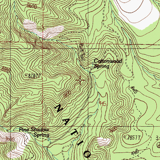 Topographic Map of Cottonwood Trailhead, NM