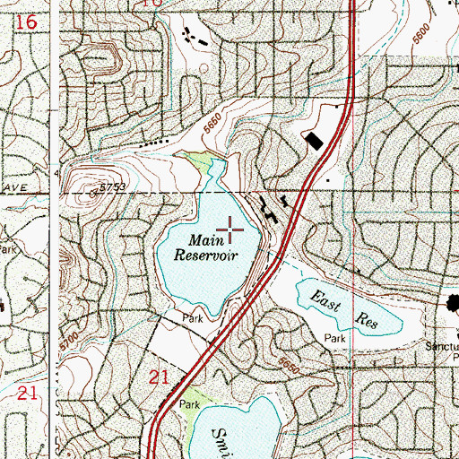 Topographic Map of Main Dam, CO