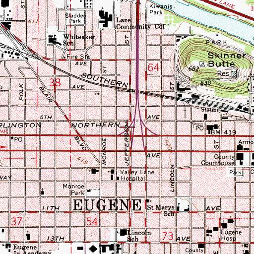 Topographic Map of Washington/Jefferson City Park, OR