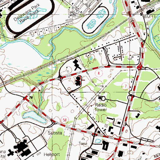 Topographic Map of Rockford Center, DE