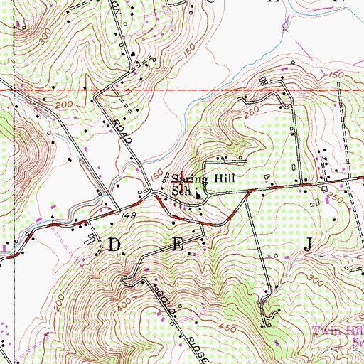 Topographic Map of Spring Hill Cemetery, CA
