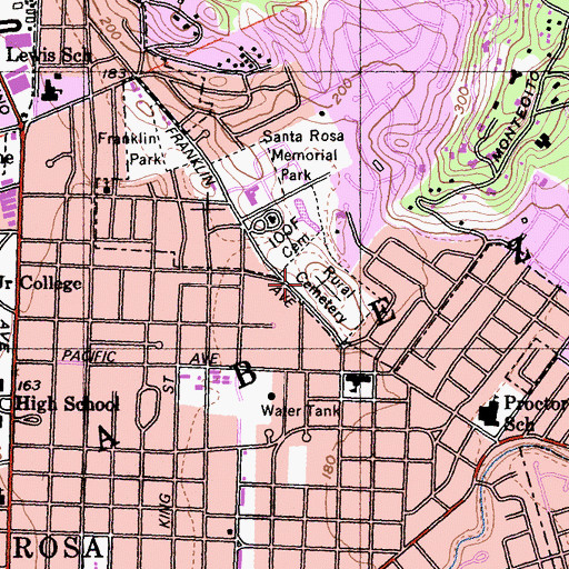 Topographic Map of Moke Cemetery, CA