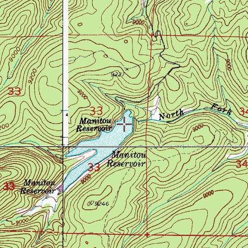 Topographic Map of Manitou Dam, CO