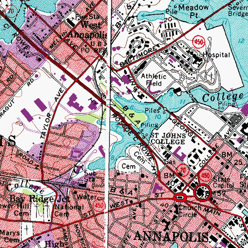 Topographic Map of Peters Cove, MD
