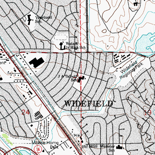 Topographic Map of Talbott Elementary School, CO