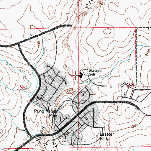 Topographic Map of Stetson Elementary School, CO
