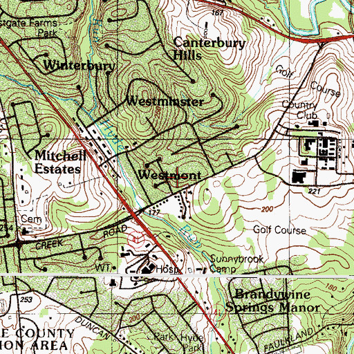 Topographic Map of Westmont, DE