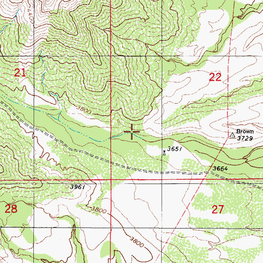 Topographic Map of Brown Canyon, AZ