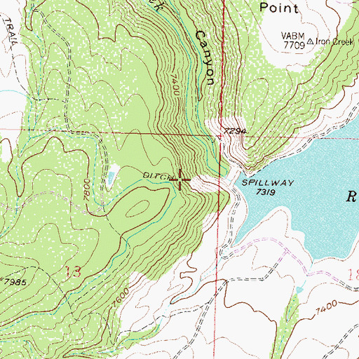 Topographic Map of Onion Valley Reservoir, CO