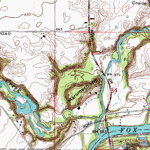 Topographic Map of Maramech Woods Nature Preserve, IL