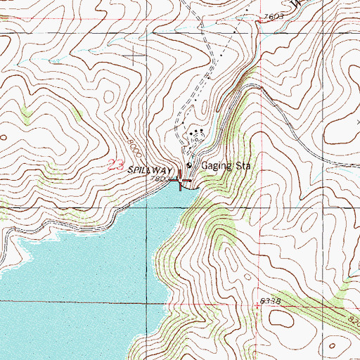Topographic Map of Williams Fork Dam, CO