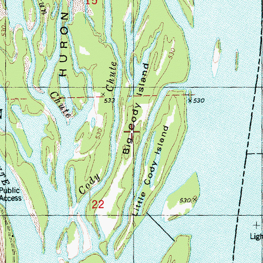 Topographic Map of Big Cody Island, IA