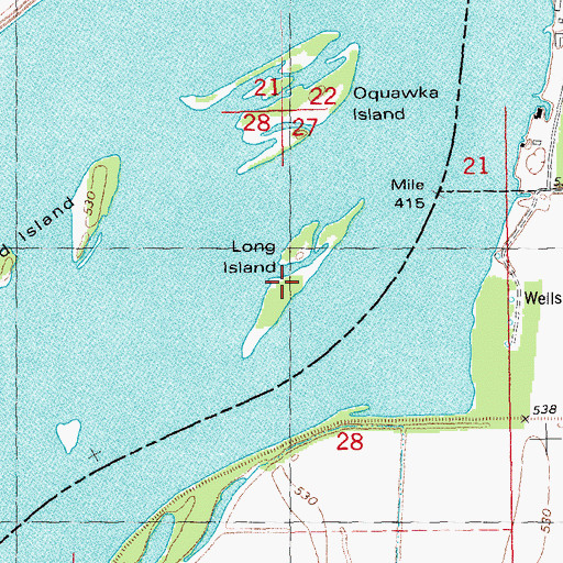 Topographic Map of Long Island, IA