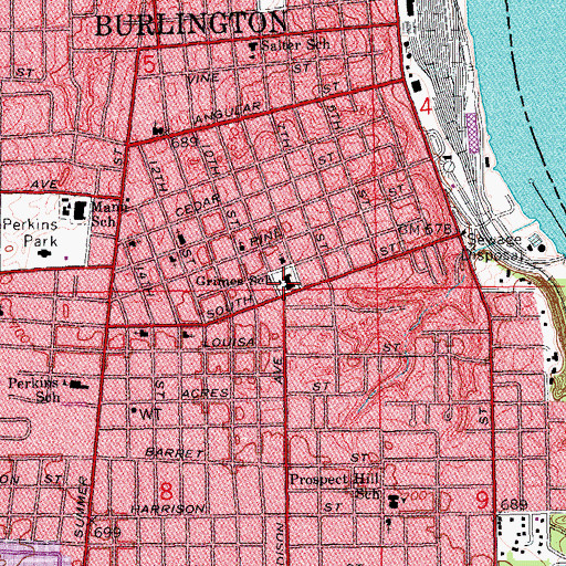 Topographic Map of James Wilson Grimes Homesite Historical Marker, IA