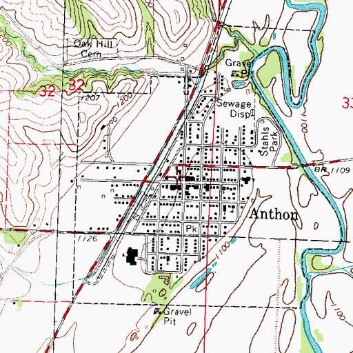 Topographic Map of Woodbury County Courthouse, IA