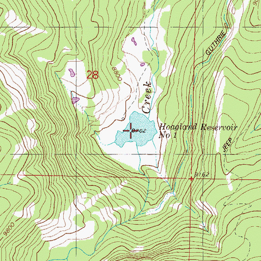 Topographic Map of Hoagland Reservoir Number 1, CO