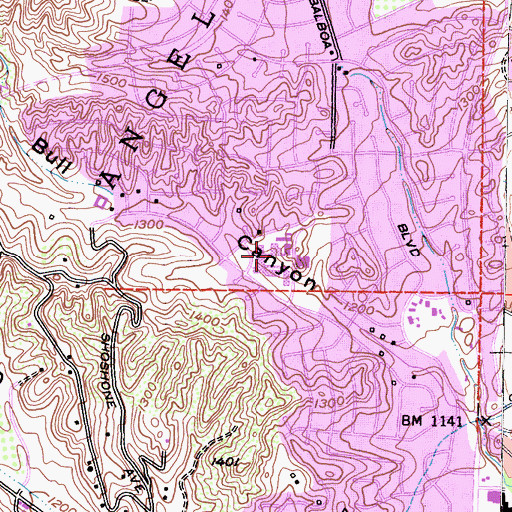 Topographic Map of Robert Frost Middle School, CA