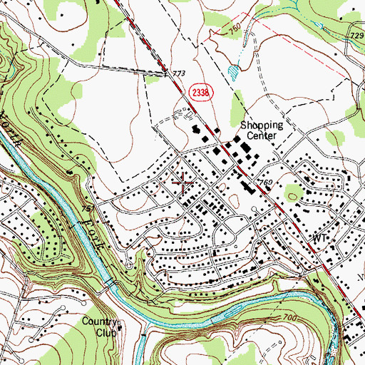 Topographic Map of Georgetown Springs, TX