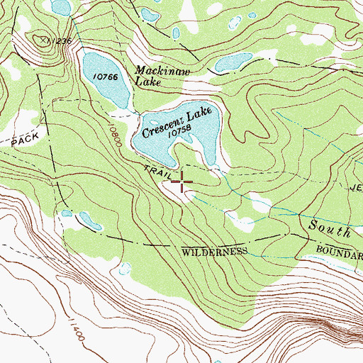 Topographic Map of Crescent Lake Number 2, CO