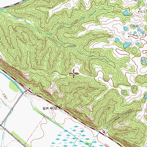 Topographic Map of Fults Hill Prairie Nature Preserve, IL