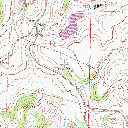 Topographic Map of Currier Number 2 Reservoir, CO