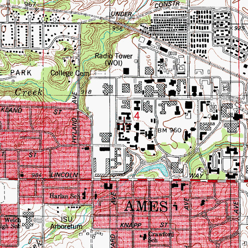 Topographic Map of Engineering Annex, IA