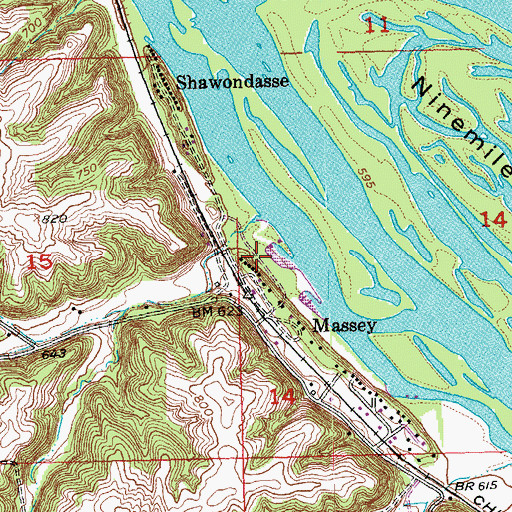 Topographic Map of Massey Marina Park, IA