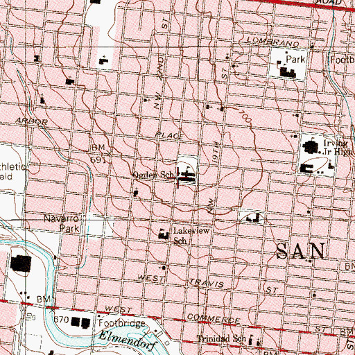 Topographic Map of Ogden Elementary School, TX