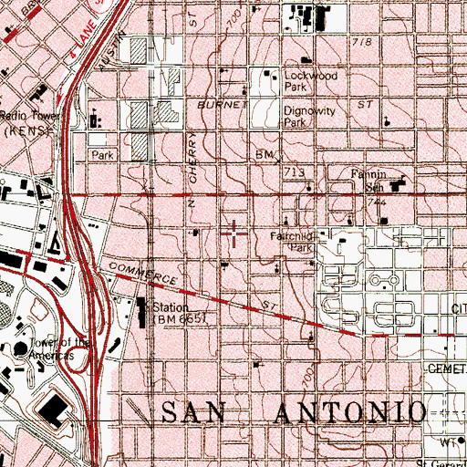 Topographic Map of Rameses School, TX