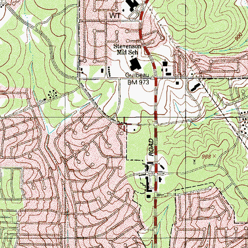 Topographic Map of James Carson Elementary School, TX