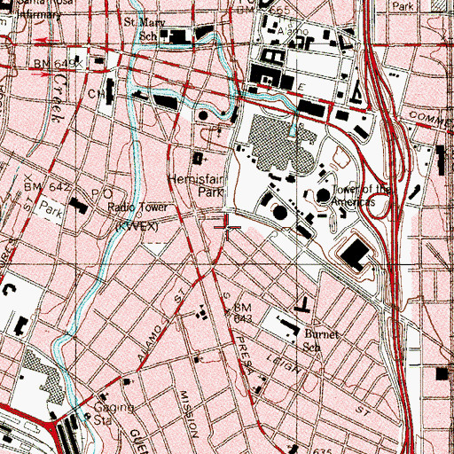 Topographic Map of Dorothy C Pickett Academy, TX