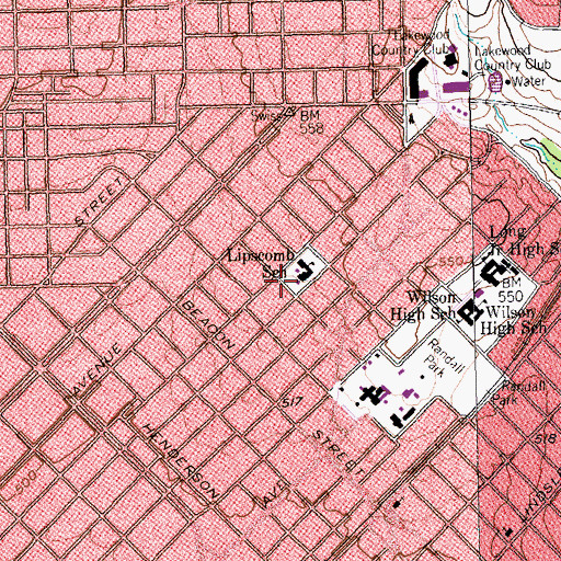 Topographic Map of William Lipscomb Elementary School, TX